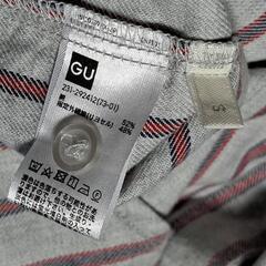GU WOMEN ストライプVネックシャツ(長袖) S ブラウス カットソーの画像