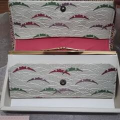 値下げしました！【新品未使用】非売品　資生堂　花椿会　ダイヤモンド記念品　露芝文　かかえバッグ　唐織風　財布として使用してもオシャレ！の画像