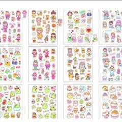 【新品未使用】 可愛い シール帳 12シート 170枚  防水加工の画像