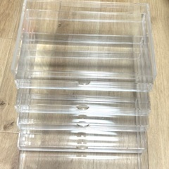 未使用　無印良品　MUJI 重なるアクリルケース・横型５段 約幅２５．５×奥行１７×高さ１６ｃｍ　クリア　コスメ　宝石　ジュエリー　ネックレス　指輪　ピアス　イヤリングの画像