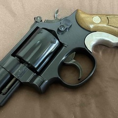 ★タナカ　S&W M19 2.5インチ モデルガン。ブルーイング済み  蓮根シリンダー  木製グリップ付着きの貴重品！の画像