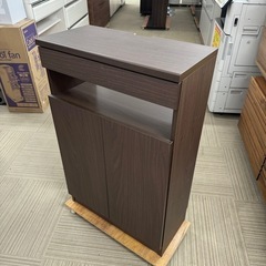 【超美品‼️】定価15,990円♪ ロウヤ 60cm幅キャビネット 電話台 FAX台 リビング収納家具 木目調ダークブラウン♪の画像