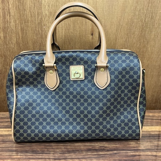 ☆値下げ☆K2407-824 Linea Domani ミニボストンバッグ マカダム柄 ブラウン/ベージュ 中古美品