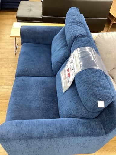 KG-38【新入荷　リサイクル品】馬場家具　カバーリング　ハイバック　2シーターソファ　ネイビー