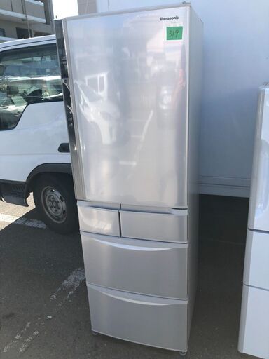 NO 319 北九州市内配送設置無料✨　パナソニック Panasonic エコナビ搭載冷蔵庫 (426L・右開き） 5ドア シャンパン NR-E437T-N