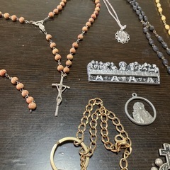 【まとめ売り】ロザリオネックレス　キリスト　ペンダントトップ　ロザリオリング　聖母マリア様　十字架　クロスの画像