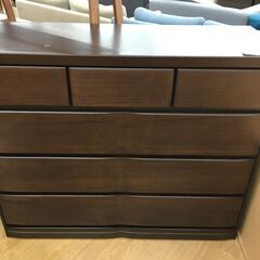 ★ジモティ割あり★  タンス ダークブラウン W120×D45×...