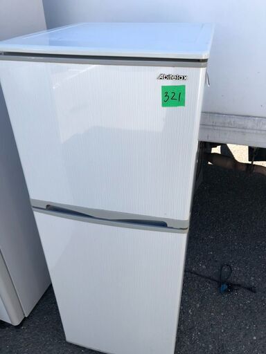 NO 321 北九州市内配送設置無料✨　アビテラックス ABITELAX ノンフロン冷蔵庫 (138L・右開） 2ドア ホワイトストライプ AR143C