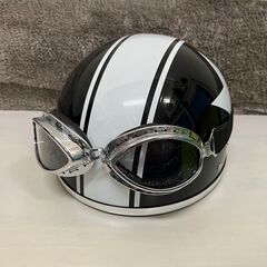 バイクヘルメット ハーフ ゴーグルつき フリーサイズ