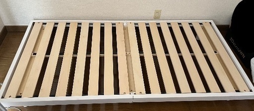 シングル 天然木パイン材 すのこベッド 脚付 ホワイト