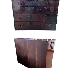 NO.1640 【傷多め】 仙台箪笥 仙臺箪笥 ※鍵無し※ 和箪笥 和家具 古家具 キズ多め 中古 の画像