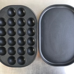 E487★ユーパ◇2way ホットプレート たこ焼き器 20玉 ◇コンパクト◇650W◇TK-2443PTの画像