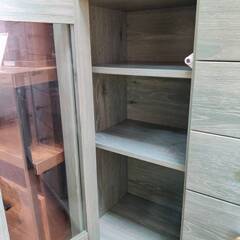 【愛品倶楽部柏店】壁面キャビネット 緑 レトロ家具の画像