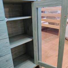 【愛品倶楽部柏店】壁面キャビネット 緑 レトロ家具の画像