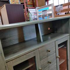 【愛品倶楽部柏店】壁面キャビネット 緑 レトロ家具の画像