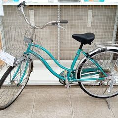 店長特別値引き★ジモティ割あり★  自転車　一般 26インチ パールグリーン クリーニング済み TJ7677