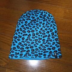 新品未使用ニット帽2枚セットEDGEタグ青色ピンク色ヒョウ柄子供用キッズの画像