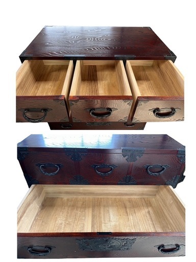 NO.1641 【鍵なし】 仙台箪笥 仙臺箪笥 ※鍵無し※ 和箪笥 和家具 古家具 タンス 整理タンス 時代箪笥 中古