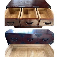 NO.1641 【鍵なし】 仙台箪笥 仙臺箪笥 ※鍵無し※ 和箪笥 和家具 古家具 タンス 整理タンス 時代箪笥 中古の画像