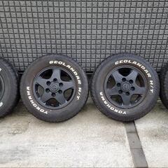 E25 キャラバン 純正アルミ ヨコハマ ジオランダー H/T G056 ホワイトレター 195/80R15 107/105L LT 2022年製造