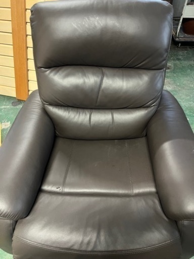 ニトリ/NITORI 1人用 電動リクライニングソファ Nビリーバ 本革 ダークブラウン 中古家具