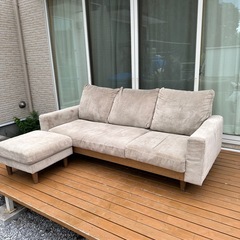 ニトリ 3人がけカウチソファ ベージュ相場58,000円