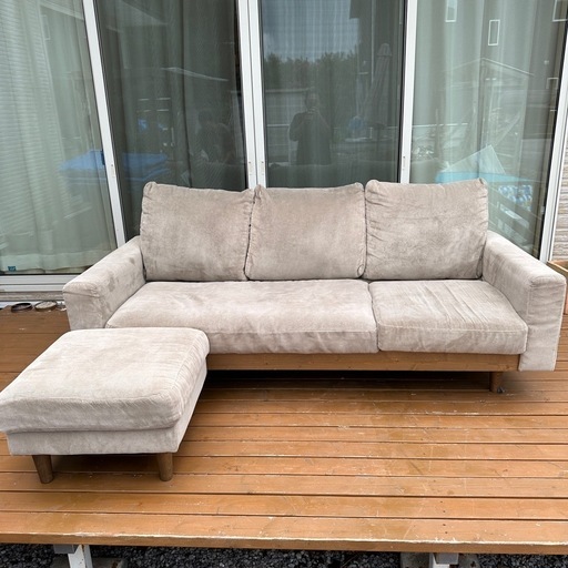 ニトリ 3人がけカウチソファ ベージュ相場58,000円