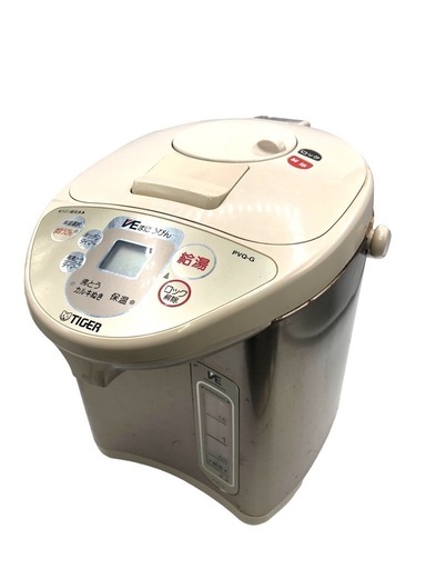 TIGER タイガー VE 電気ポット まほうびん PVQ-G 08年製 100V 動作品 お湯 生活 中古 家電