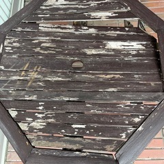 ウッドガーデンテーブル　ジャンク品の画像