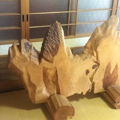 引き取り価格 8万円から値下げ 衝立　一枚板　パーテーション　間仕切り　玄関　銘木 玄関  和風　飾り物の画像