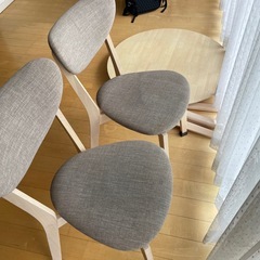 北欧風2人掛けダイニングテーブルセット(3点) 丸テーブル/ LOWYA   の画像