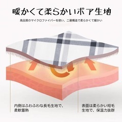 ひざ掛け 毛布 プレミアムマイクロファイバー 洗濯可 チェック 80x130の画像