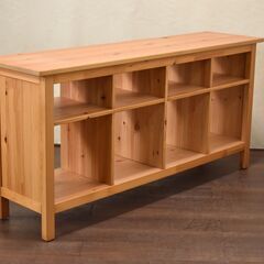 【ヤ取終了11/3】≪zyt1554ジ≫ IKEA/イケア コンソールテーブル HEMNES/ヘムネス 157x40cm 50353004 ナチュラル色 棚/シェルフ/サイドボード/木製家具/中古家具/宮城県仙台市 60708-04の画像