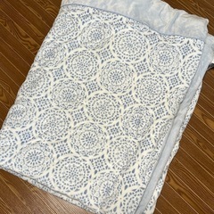 カーペットと掛け布団と敷きパッドの画像