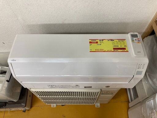 K05503　中古エアコン 富士通 2020年製 主に6畳用 冷房能力 2.2KW / 暖房能力 2.5KW
