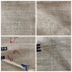 柄いろいろあります！コーヒー豆が入っていた麻袋の画像