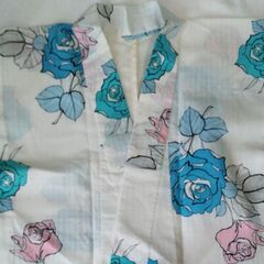 浴衣　薔薇柄　帯とセット　子どもにもの画像