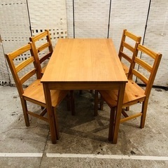 《売約済》【武蔵小山店】 IKEA イケア　ヨックモック　JOKKMOKK ダイニングセット　ダイニングテーブル　ダイニングチェア　木製　パイン材　無垢　5点セット　