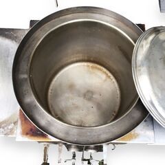 24Y501 ジ  業務用 茹で麺機 サイドテーブル付 都市ガス用 厨房機器 中古品の画像