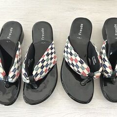 【お取引き 決まりました】浴衣用 サンダル 草履 2点セット L／3L 矢柄 しまむら 【美品】JE8001EZの画像