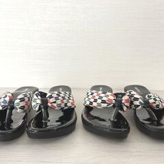 【お取引き 決まりました】浴衣用 サンダル 草履 2点セット L／3L 矢柄 しまむら 【美品】JE8001EZの画像