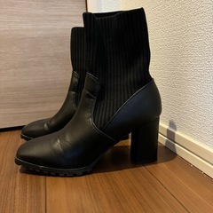 ソックスブーツ 黒の画像