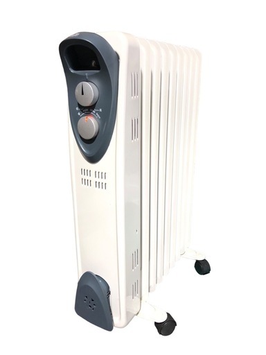 オイルヒーター DT-OH1211 暖房器具 100V ホワイト 50/60Hz 動作品 季節家電 中古品 コンセント キャスター付き 保管品