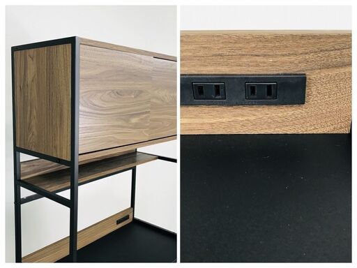 【処分特価】№1003☆フラップ扉付きキッチンボードWNT(訳あり特価品)
