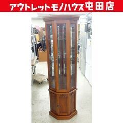 スリムコーナーキャビネット 飾り棚 コレクションケース ライト付き 高さ171cm ショーケース セパレート ☆ 札幌市 北区 屯田 