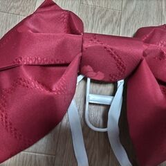作り帯　赤✕桜柄の画像