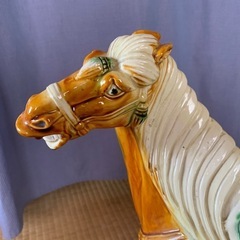 馬  陶器  置物   中国土産  唐三彩の画像