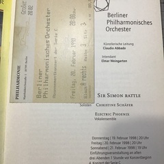  レア❺ベルリンフィル　ラトル指揮　1998 コンサートプログラム美品/ チケットありの画像