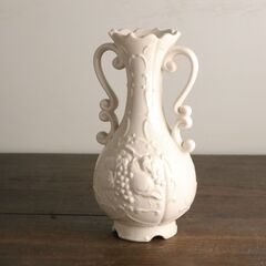 レトロ KYOEI JAPAN 花瓶 ホワイト 白 果物柄 花器...