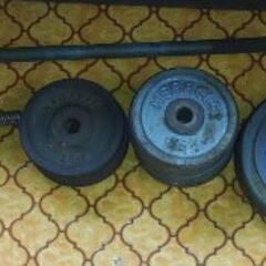 バーベル・プレート10kg,5kg,2.5kg,計12枚・ダンベル